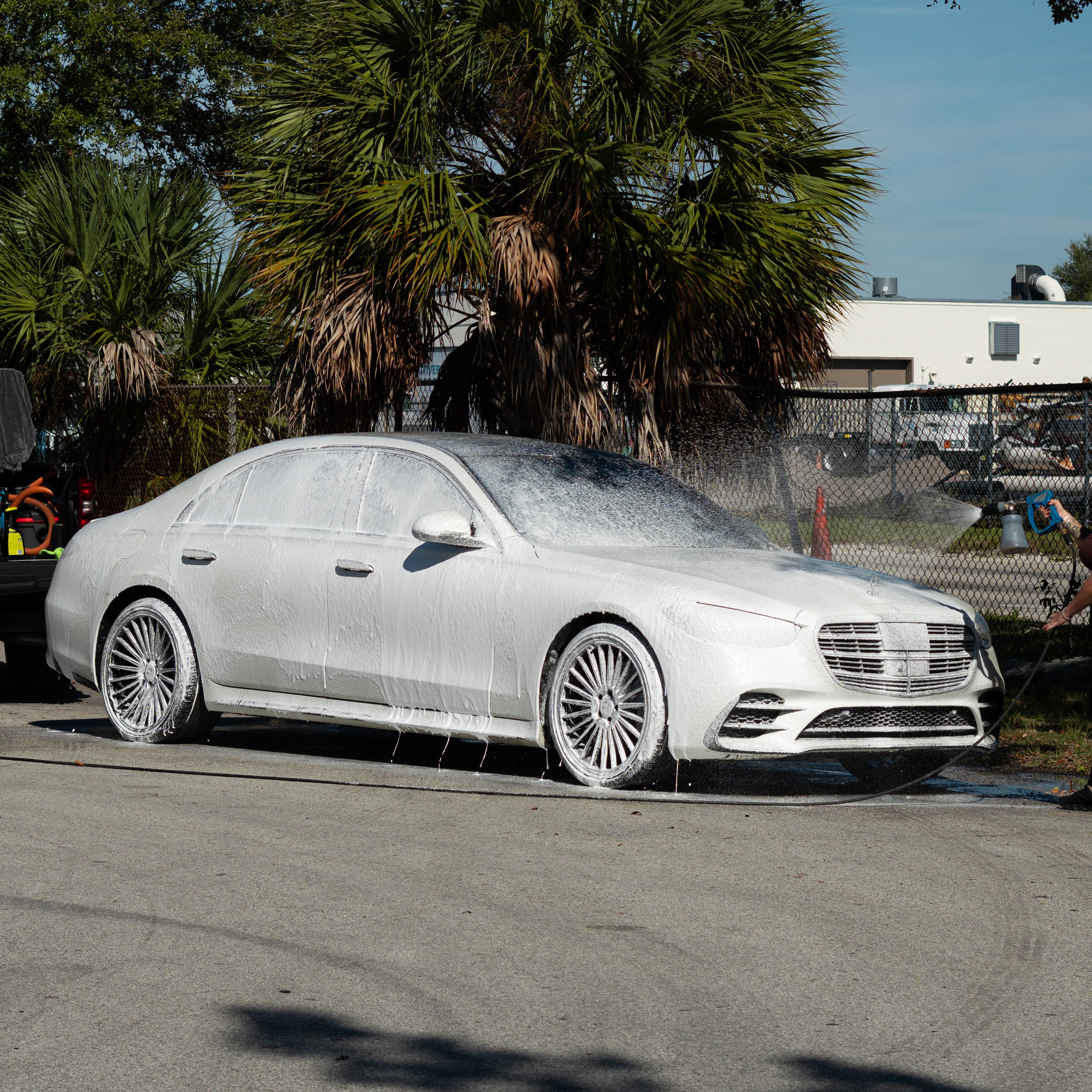 Mercedes foam wash with Quick Revive
